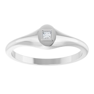 Platinum 2x2 mm Square Bezel-Set Ring Mounting – image 5