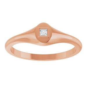 18K Rose Gold 2x2 mm Square Bezel-Set Ring Mounting – image 5