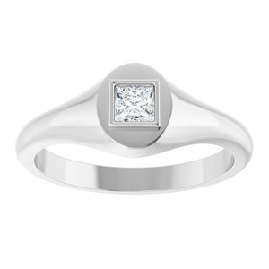 Platinum 3.5x3.5 mm Square Bezel-Set Ring Mounting – image 5