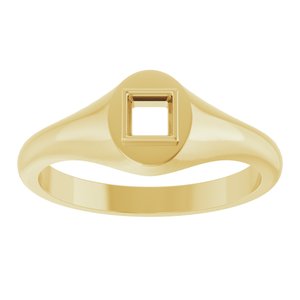 14K Yellow Gold 3.5x3.5 mm Square Bezel-Set Ring Mounting – image 6
