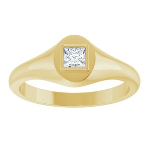 14K Yellow Gold 3.5x3.5 mm Square Bezel-Set Ring Mounting – image 5