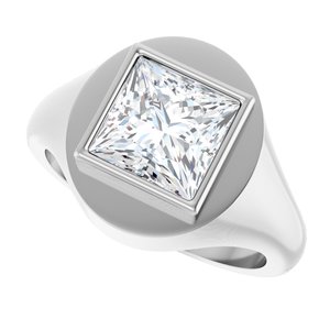 Platinum 8x8 mm Square Bezel-Set Ring Mounting – image 8