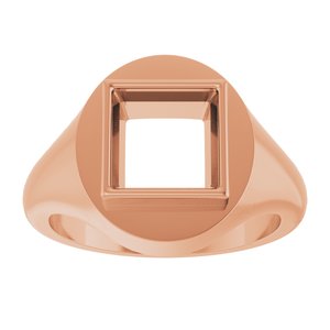 10K Rose Gold 8x8 mm Square Bezel-Set Ring Mounting – image 6