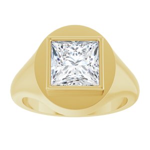 10K Yellow Gold 8x8 mm Square Bezel-Set Ring Mounting – image 5