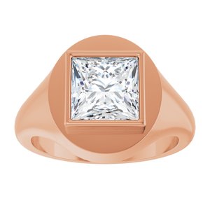18K Rose Gold 8x8 mm Square Bezel-Set Ring Mounting – image 5