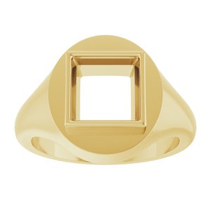 14K Yellow Gold 8x8 mm Square Bezel-Set Ring Mounting – image 6