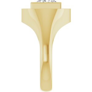 18K Yellow Gold 8x8 mm Square Bezel-Set Ring Mounting – image 7