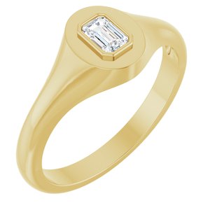 10K Yellow Gold 4.5x3 mm Emerald Bezel-Set Ring Mounting