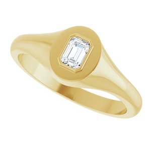 10K Yellow Gold 4.5x3 mm Emerald Bezel-Set Ring Mounting – image 8