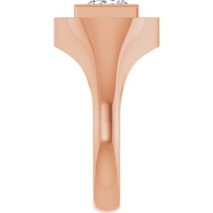 14K Rose Gold 7x7 mm Square Bezel-Set Ring Mounting – image 7