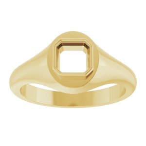 18K Yellow Gold 5.5x5.5 mm Asscher Bezel-Set Ring Mounting – image 6