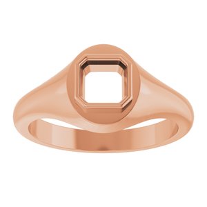 14K Rose Gold 5.5x5.5 mm Asscher Bezel-Set Ring Mounting – image 6