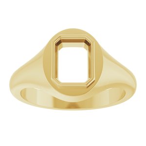 10K Yellow Gold 8x6 mm Emerald Bezel-Set Ring Mounting – image 6