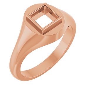 10K Rose Gold 5.5x5.5 mm Square Bezel-Set Ring Mounting – image 2