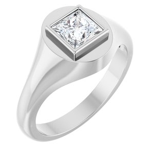 Platinum 5.5x5.5 mm Square Bezel-Set Ring Mounting