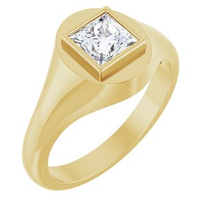 18K Yellow Gold 5.5x5.5 mm Square Bezel-Set Ring Mounting
