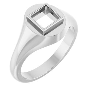 Platinum 5.5x5.5 mm Square Bezel-Set Ring Mounting – image 2