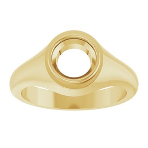 18K Yellow Gold 7.4 mm Round Bezel-Set Ring Mounting – image 6
