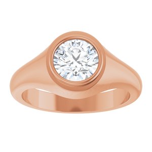 10K Rose Gold 7.4 mm Round Bezel-Set Ring Mounting – image 5