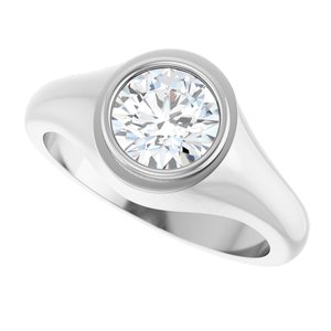 Sterling Silver 7.4 mm Round Bezel-Set Ring Mounting – image 8