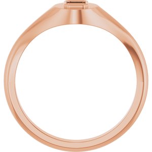 14K Rose Gold 4.5x3 mm Emerald Bezel-Set Ring Mounting – image 4