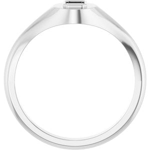 14K X1 White Gold 4.5x3 mm Emerald Bezel-Set Ring Mounting – image 4