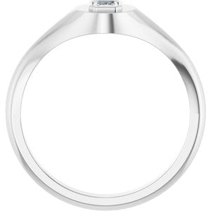 14K White Gold 4.5x3 mm Emerald Bezel-Set Ring Mounting – image 3