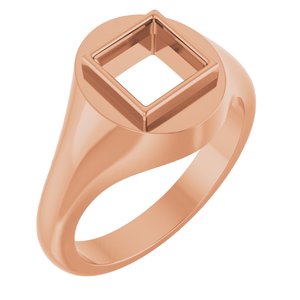 10K Rose Gold 6.5x6.5 mm Square Bezel-Set Ring Mounting – image 2