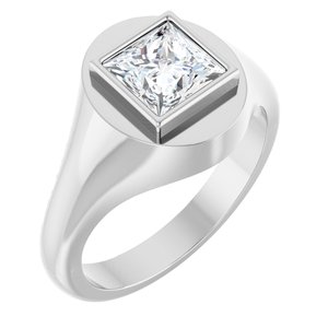 Platinum 6.5x6.5 mm Square Bezel-Set Ring Mounting