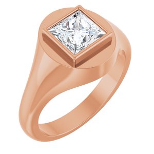 10K Rose Gold 6.5x6.5 mm Square Bezel-Set Ring Mounting