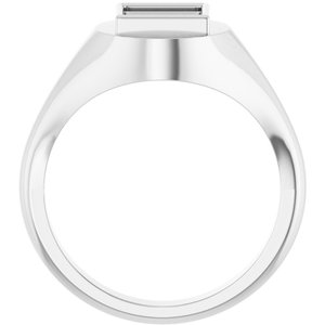 14K White Gold 6.5x6.5 mm Square Bezel-Set Ring Mounting – image 4
