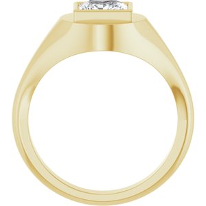 18K Yellow Gold 6.5x6.5 mm Square Bezel-Set Ring Mounting – image 3