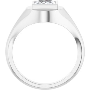 Platinum 6.5x6.5 mm Square Bezel-Set Ring Mounting – image 3