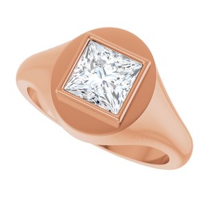 10K Rose Gold 6.5x6.5 mm Square Bezel-Set Ring Mounting – image 8