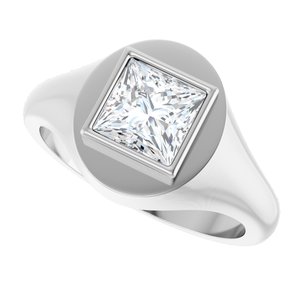 14K X1 White Gold 6.5x6.5 mm Square Bezel-Set Ring Mounting – image 8