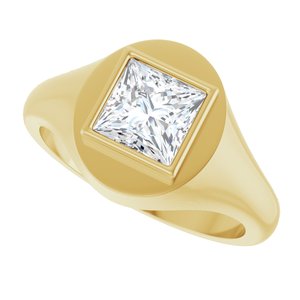 18K Yellow Gold 6.5x6.5 mm Square Bezel-Set Ring Mounting – image 8