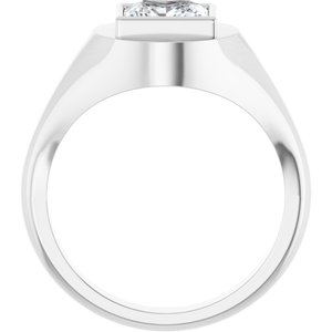 14K X1 White Gold 7x7 mm Square Bezel-Set Ring Mounting – image 3