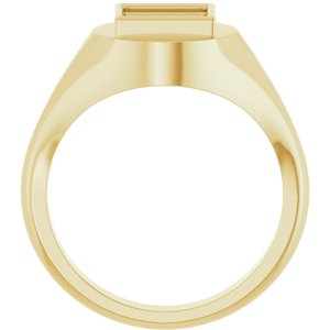 18K Yellow Gold 7x7 mm Square Bezel-Set Ring Mounting – image 4