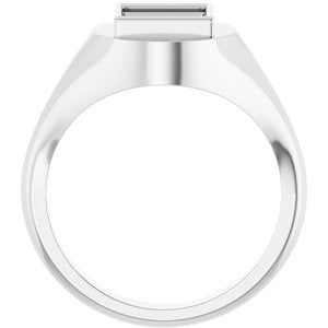 14K White Gold 7x7 mm Square Bezel-Set Ring Mounting – image 4