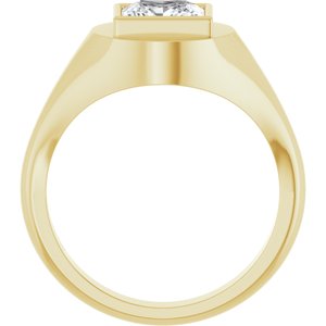 14K Yellow Gold 7x7 mm Square Bezel-Set Ring Mounting – image 3