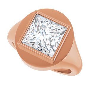 10K Rose Gold 9x9 mm Square Bezel-Set Ring Mounting – image 8