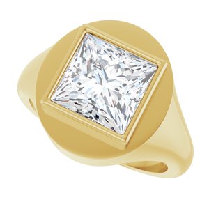 10K Yellow Gold 9x9 mm Square Bezel-Set Ring Mounting – image 8