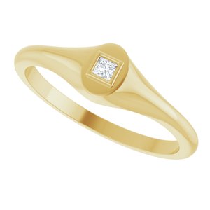 18K Yellow Gold 2x2 mm Square Bezel-Set Ring Mounting – image 8