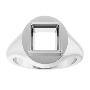 Sterling Silver 7.5x7.5 mm Square Bezel-Set Ring Mounting – image 6