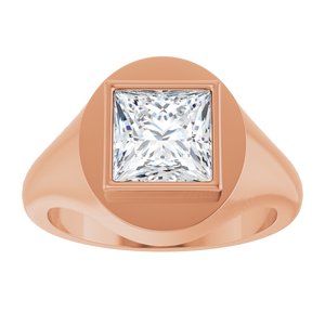 14K Rose Gold 7.5x7.5 mm Square Bezel-Set Ring Mounting – image 5