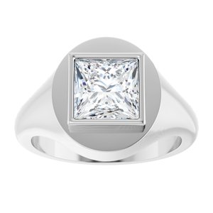Sterling Silver 7.5x7.5 mm Square Bezel-Set Ring Mounting – image 5