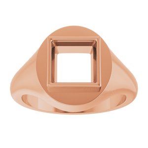 14K Rose Gold 7.5x7.5 mm Square Bezel-Set Ring Mounting – image 6