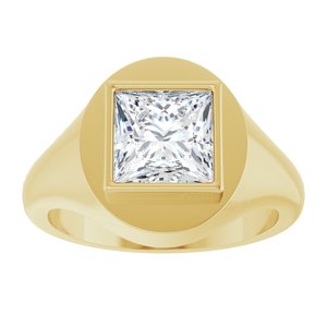14K Yellow Gold 7.5x7.5 mm Square Bezel-Set Ring Mounting – image 5