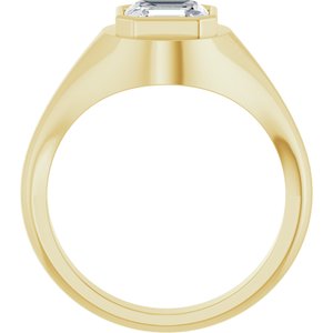 18K Yellow Gold 7x7 mm Asscher Bezel-Set Ring Mounting – image 3