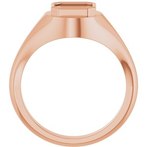 14K Rose Gold 7x7 mm Asscher Bezel-Set Ring Mounting – image 4